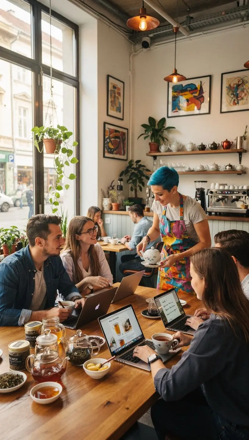 Gyógytea készítése, ahol a gyógynövények és fűszerek keverednek.
